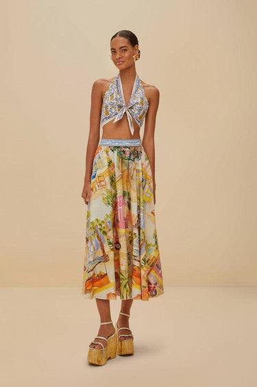 Aracati Multicolor Midi Skirt-Skirts & Shorts-Farm Rio-Debs Boutique